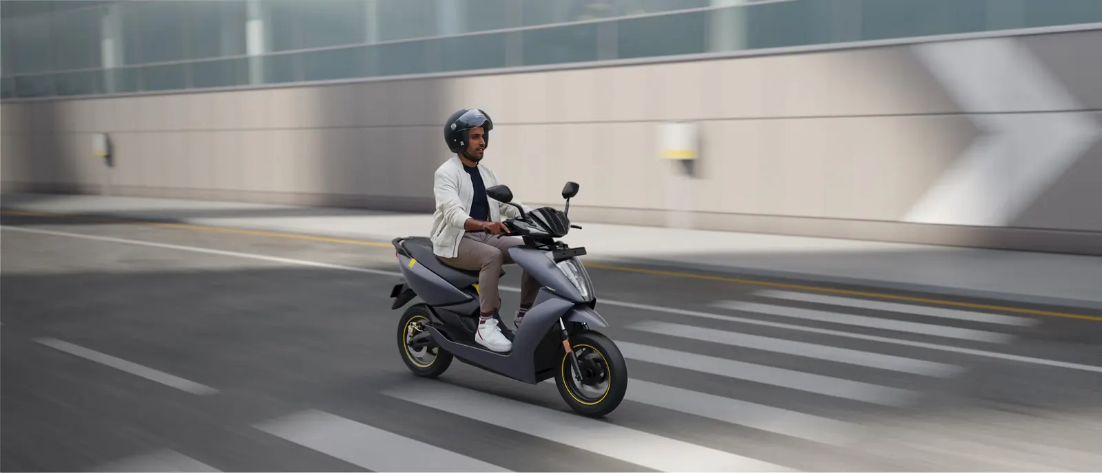 Modern electric scooter technology for an Ather dealership